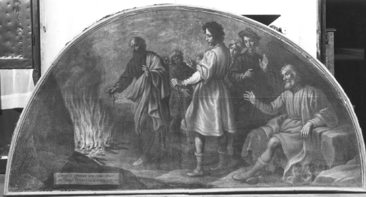 San Paolo brucia la vipera che l'aveva morsicato - Fiesole